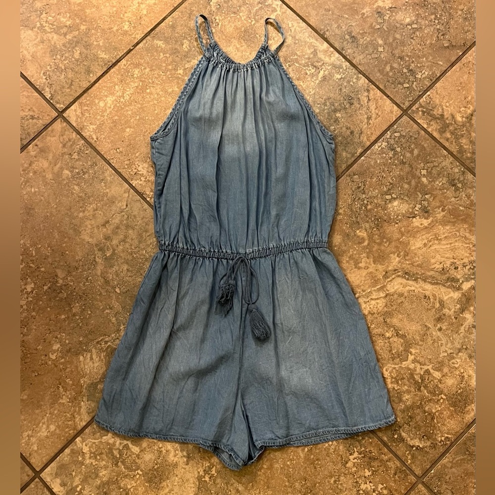 Mossimo Supply Co. Lightweight Denim-like Shorts Romper - Picture 8 of 14